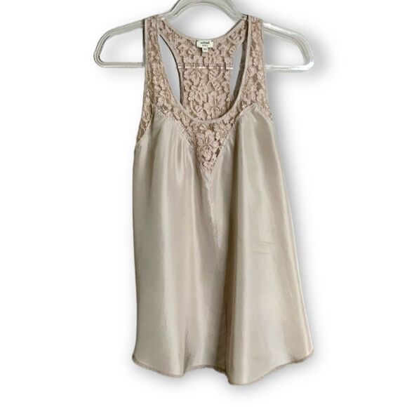 ARITZIA Wilfred 100% Silk w / Rayon Blend Lace Racerback Tank Top Sz S - Picture 3 of 9